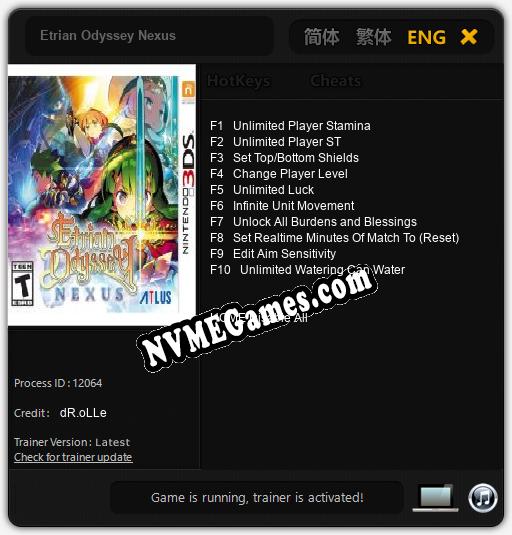 Etrian Odyssey Nexus: Trainer +10 [v1.2]