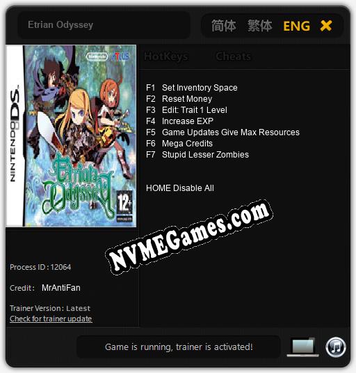 Etrian Odyssey: Cheats, Trainer +7 [MrAntiFan]