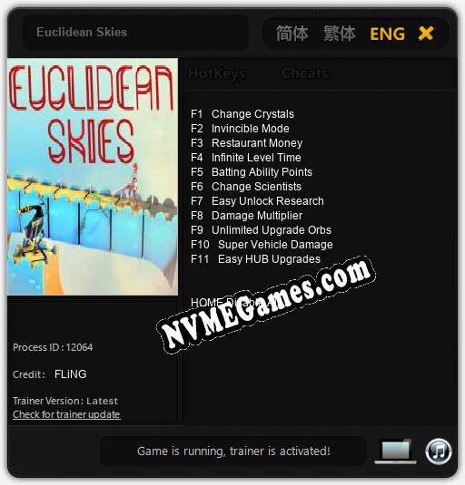 Euclidean Skies: Cheats, Trainer +11 [FLiNG]