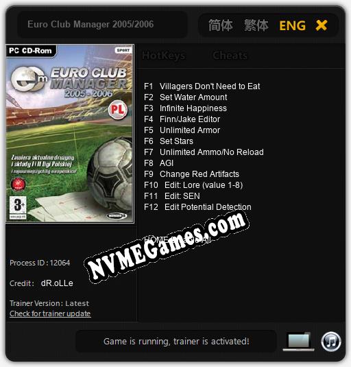 Euro Club Manager 2005/2006: Cheats, Trainer +12 [dR.oLLe]