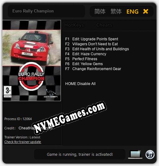 Euro Rally Champion: Trainer +7 [v1.3]