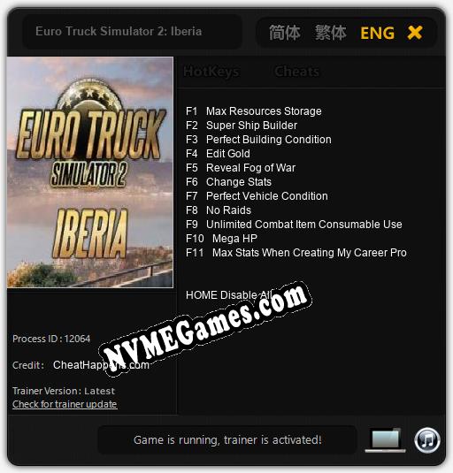 Euro Truck Simulator 2: Iberia: Cheats, Trainer +11 [CheatHappens.com]