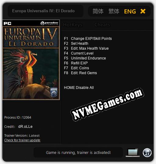 Europa Universalis IV: El Dorado: Treinador (V1.0.75)