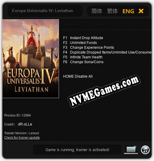 Europa Universalis IV: Leviathan: Cheats, Trainer +6 [dR.oLLe]