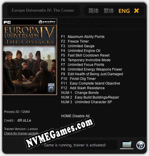 Europa Universalis IV: The Cossacks: Cheats, Trainer +15 [dR.oLLe]