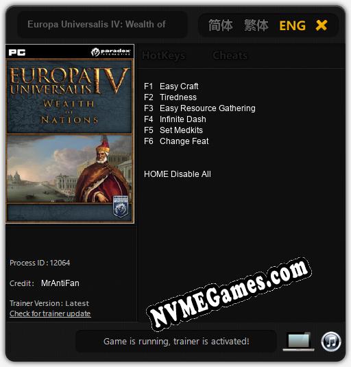 Europa Universalis IV: Wealth of Nations: Treinador (V1.0.25)