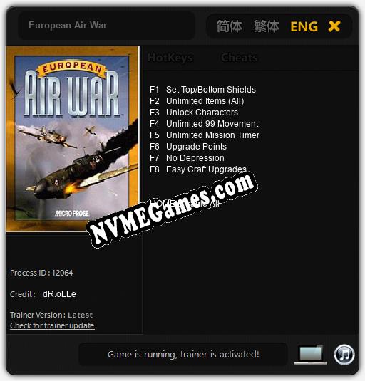 Treinador liberado para European Air War [v1.0.9]