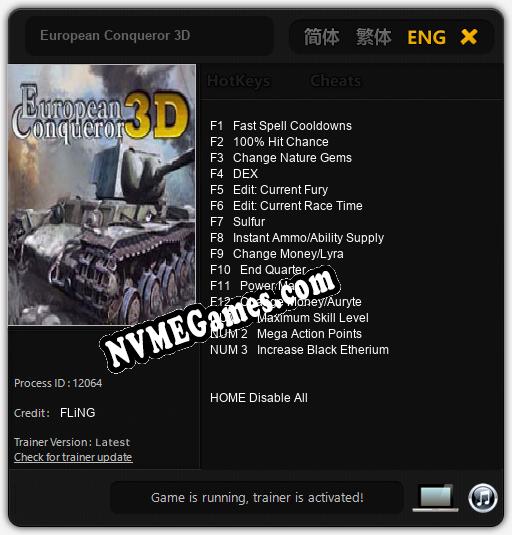 European Conqueror 3D: Cheats, Trainer +15 [FLiNG]