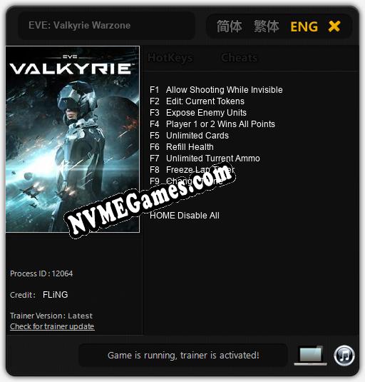 EVE: Valkyrie Warzone: Trainer +9 [v1.9]