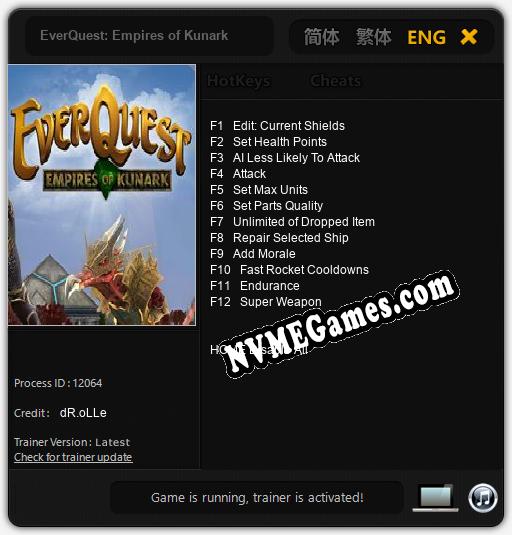 EverQuest: Empires of Kunark: Trainer +12 [v1.1]