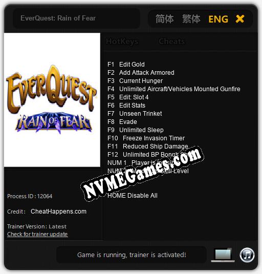 EverQuest: Rain of Fear: Cheats, Trainer +14 [CheatHappens.com]