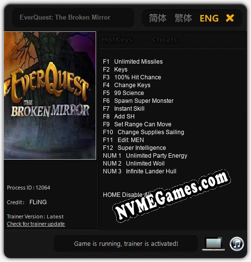 EverQuest: The Broken Mirror: Cheats, Trainer +15 [FLiNG]