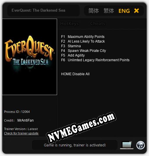 EverQuest: The Darkened Sea: Cheats, Trainer +6 [MrAntiFan]