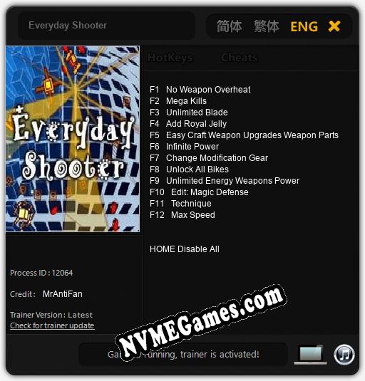 Everyday Shooter: Trainer +12 [v1.3]