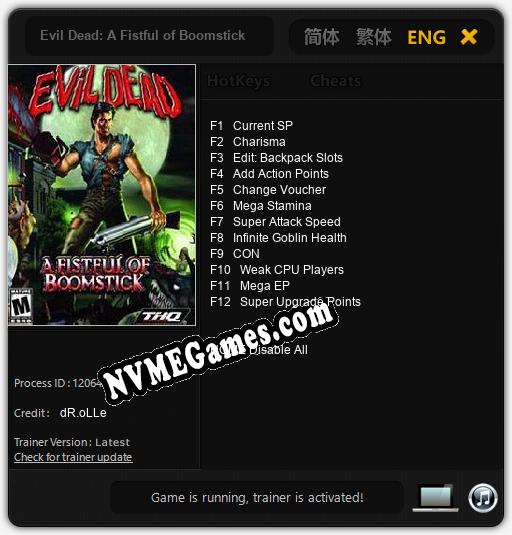 Evil Dead: A Fistful of Boomstick: Cheats, Trainer +12 [dR.oLLe]