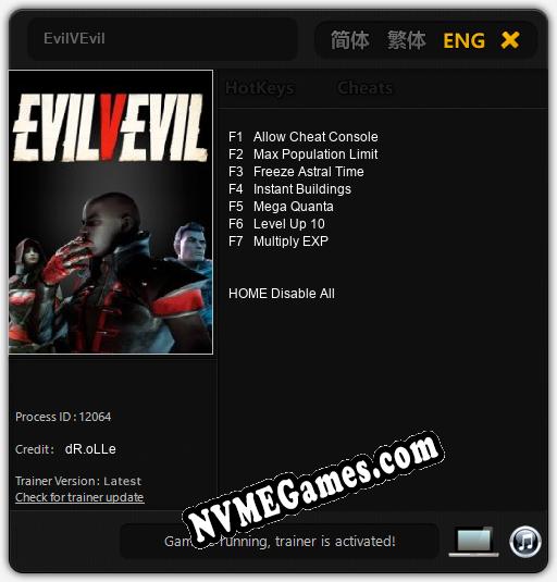 EvilVEvil: Cheats, Trainer +7 [dR.oLLe]