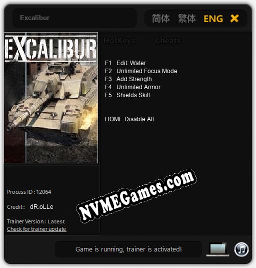 Excalibur: Treinador (V1.0.14)