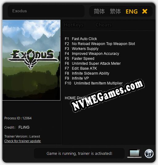 Exodus: Cheats, Trainer +10 [FLiNG]