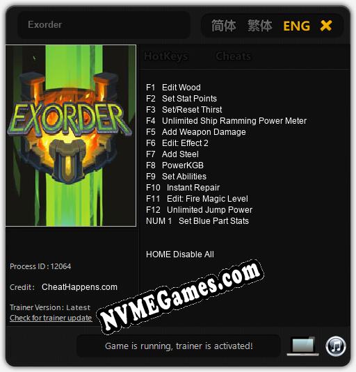 Exorder: Cheats, Trainer +13 [CheatHappens.com]