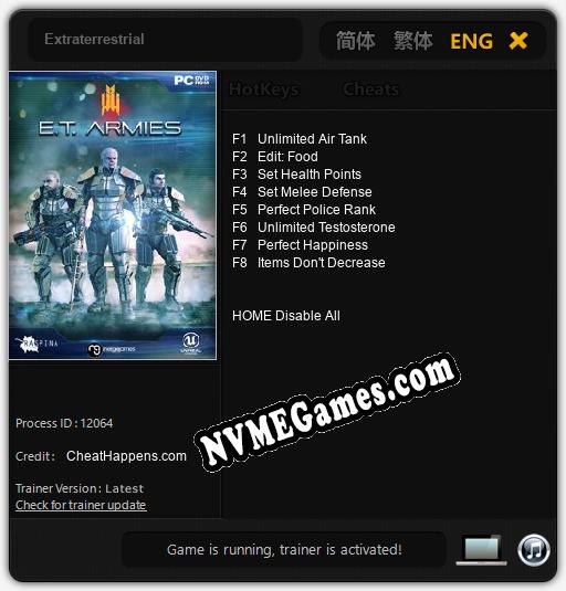 Extraterrestrial: Cheats, Trainer +8 [CheatHappens.com]