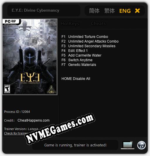 E.Y.E: Divine Cybermancy: Treinador (V1.0.72)