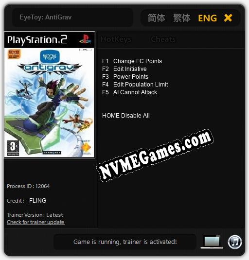 EyeToy: AntiGrav: Treinador (V1.0.18)