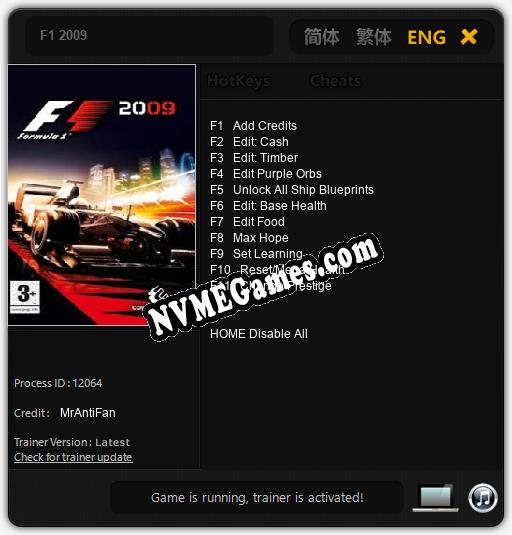 F1 2009: Treinador (V1.0.76)