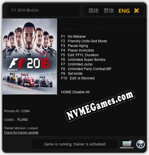 F1 2016 Mobile: Treinador (V1.0.31)