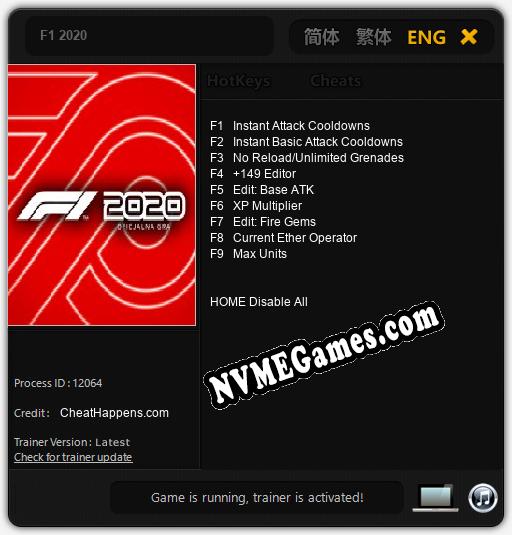 Treinador liberado para F1 2020 [v1.0.4]