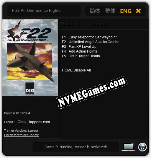 F-22 Air Dominance Fighter: Treinador (V1.0.1)