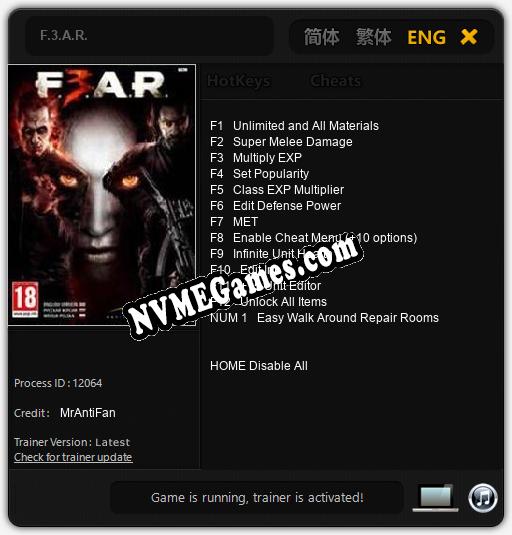 F.3.A.R.: Trainer +13 [v1.9]