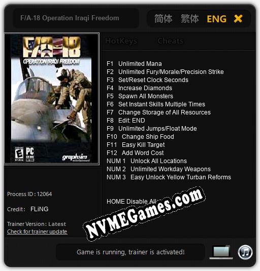 F/A-18 Operation Iraqi Freedom: Cheats, Trainer +15 [FLiNG]