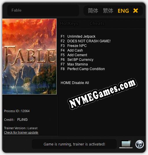 Fable: Treinador (V1.0.86)