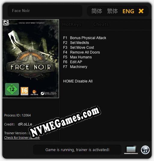 Face Noir: Cheats, Trainer +7 [dR.oLLe]