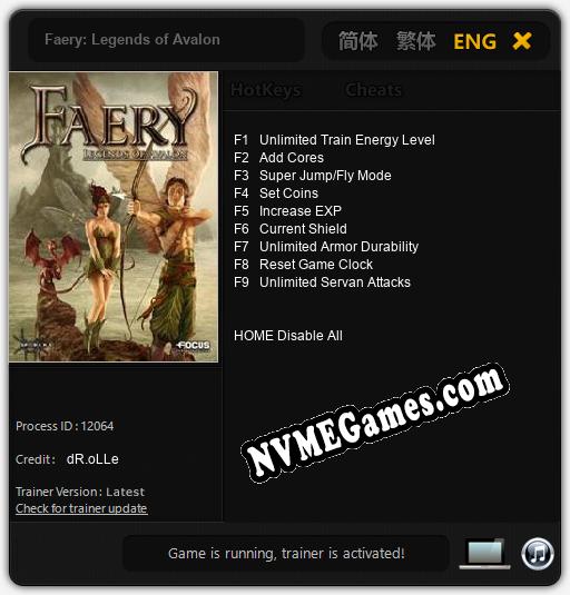 Faery: Legends of Avalon: Trainer +9 [v1.3]