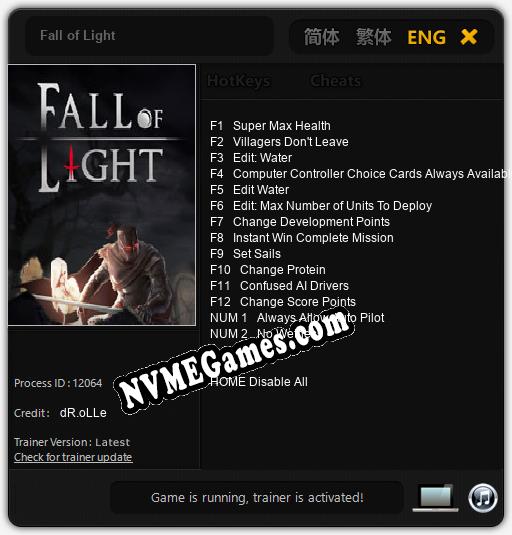 Fall of Light: Treinador (V1.0.95)