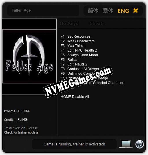 Fallen Age: Cheats, Trainer +11 [FLiNG]