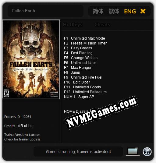 Fallen Earth: Treinador (V1.0.72)