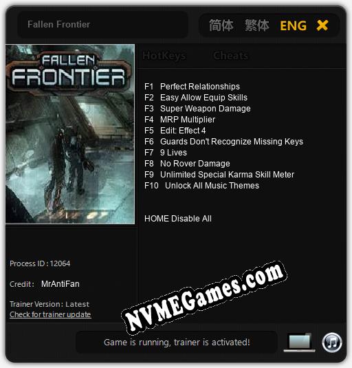 Fallen Frontier: Cheats, Trainer +10 [MrAntiFan]