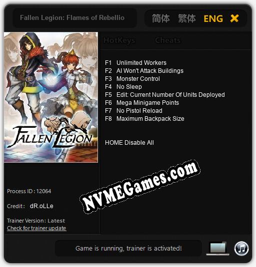 Fallen Legion: Flames of Rebellion: Cheats, Trainer +8 [dR.oLLe]