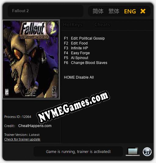 Fallout 2: Trainer +6 [v1.6]