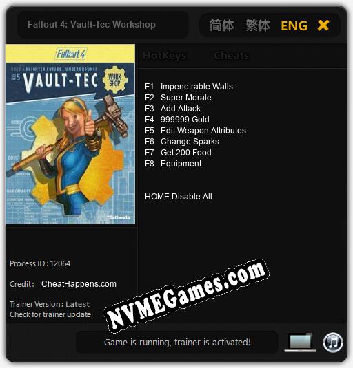 Fallout 4: Vault-Tec Workshop: Trainer +8 [v1.6]