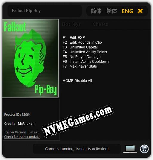 Fallout Pip-Boy: Cheats, Trainer +7 [MrAntiFan]