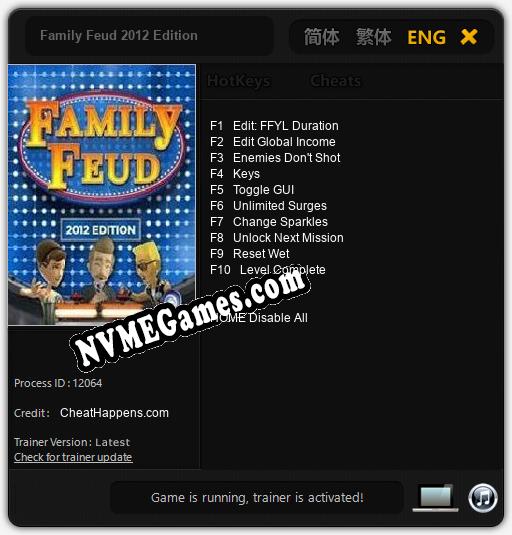 Treinador liberado para Family Feud 2012 Edition [v1.0.6]