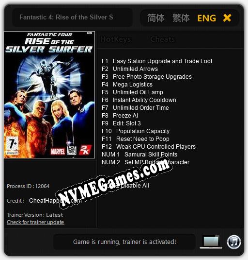 Fantastic 4: Rise of the Silver Surfer: Trainer +14 [v1.3]