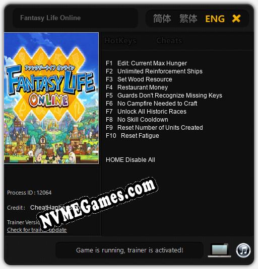 Treinador liberado para Fantasy Life Online [v1.0.2]