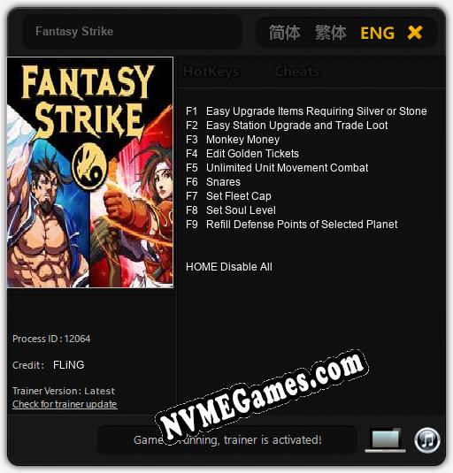 Fantasy Strike: Cheats, Trainer +9 [FLiNG]