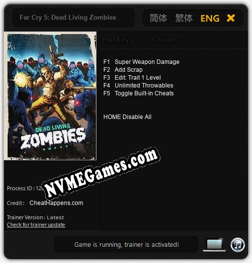 Far Cry 5: Dead Living Zombies: Treinador (V1.0.87)
