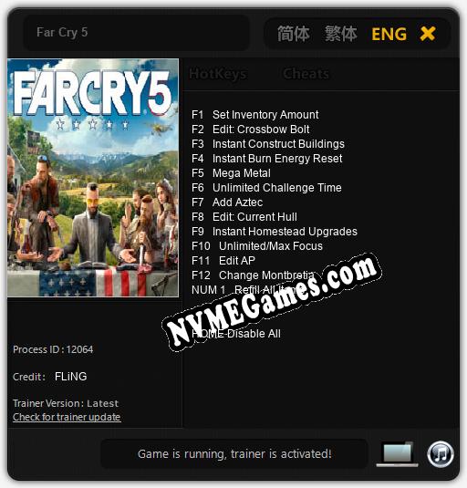 Far Cry 5: Cheats, Trainer +13 [FLiNG]