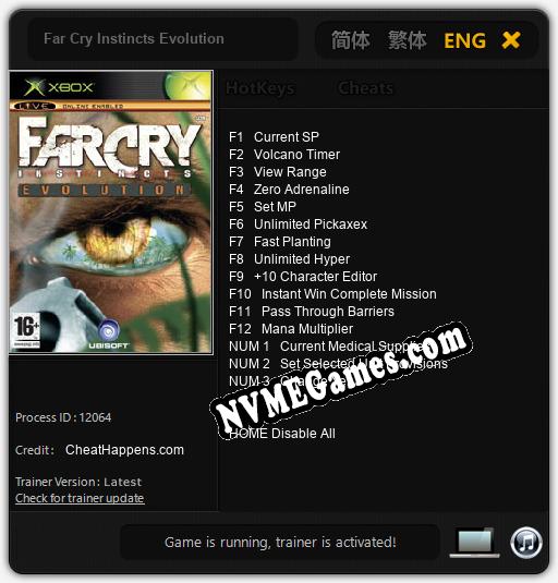 Treinador liberado para Far Cry Instincts Evolution [v1.0.1]